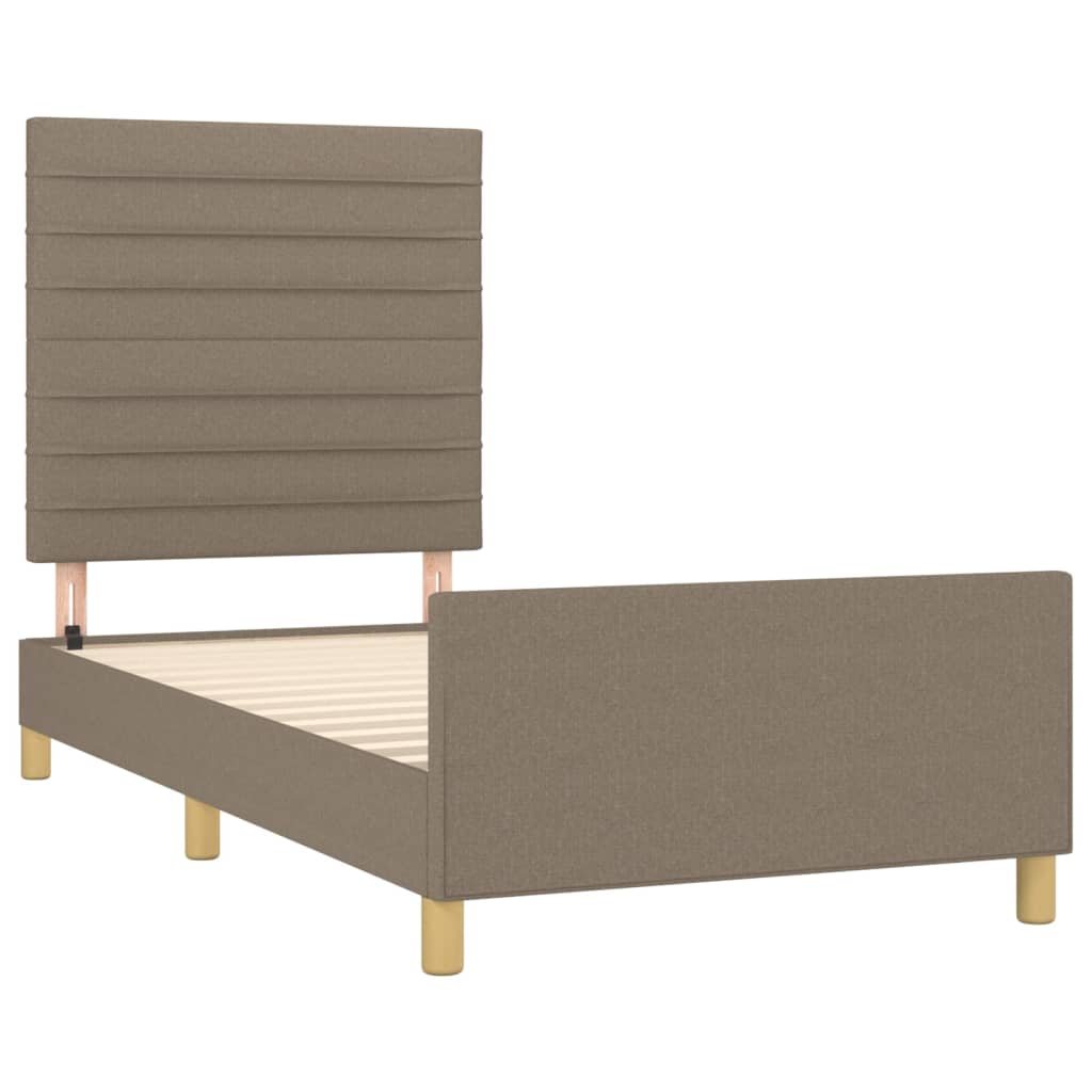 Bettgestell ohne Matratze Taupe 80x200 cm Stoff