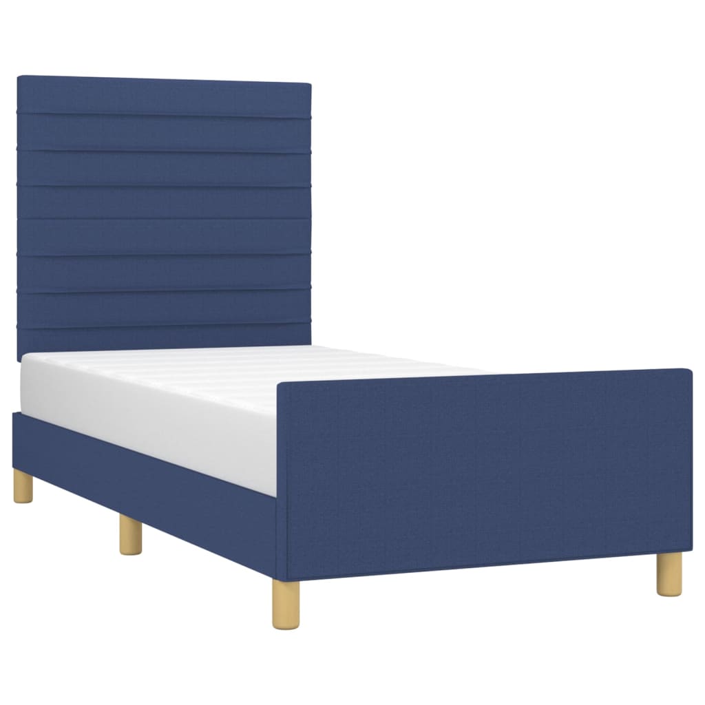 Bettgestell ohne Matratze Blau 80x200 cm Stoff