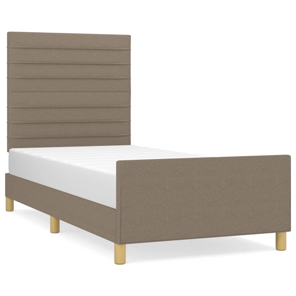 Bettgestell ohne Matratze Taupe 90x190 cm Stoff