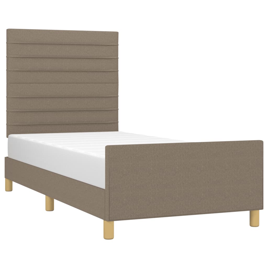 Bettgestell ohne Matratze Taupe 90x190 cm Stoff