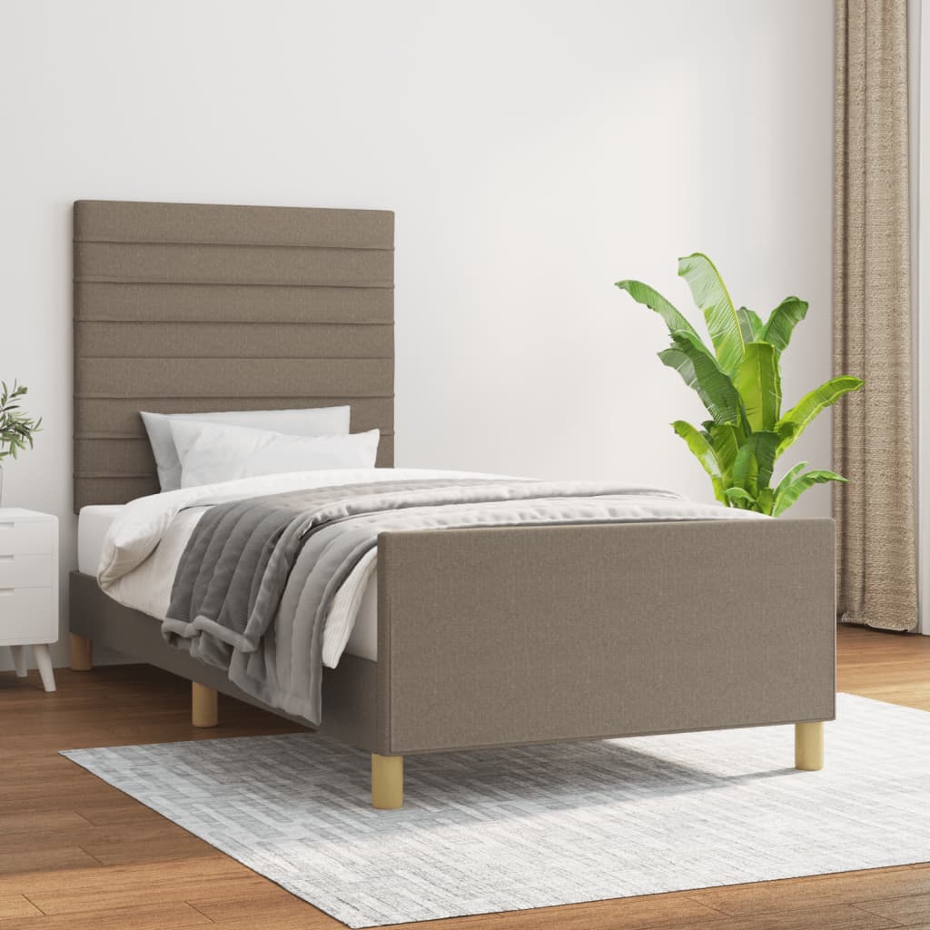 Bettgestell ohne Matratze Taupe 90x190 cm Stoff