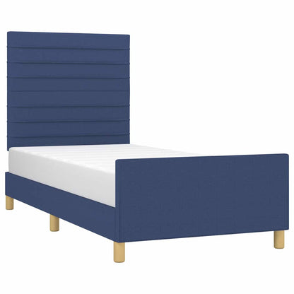 Bettgestell ohne Matratze Blau 90x190 cm Stoff
