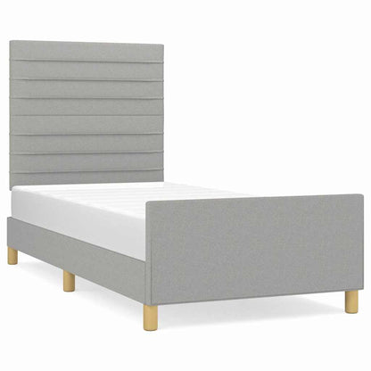 Bettgestell ohne Matratze Hellgrau 100x200 cm Stoff