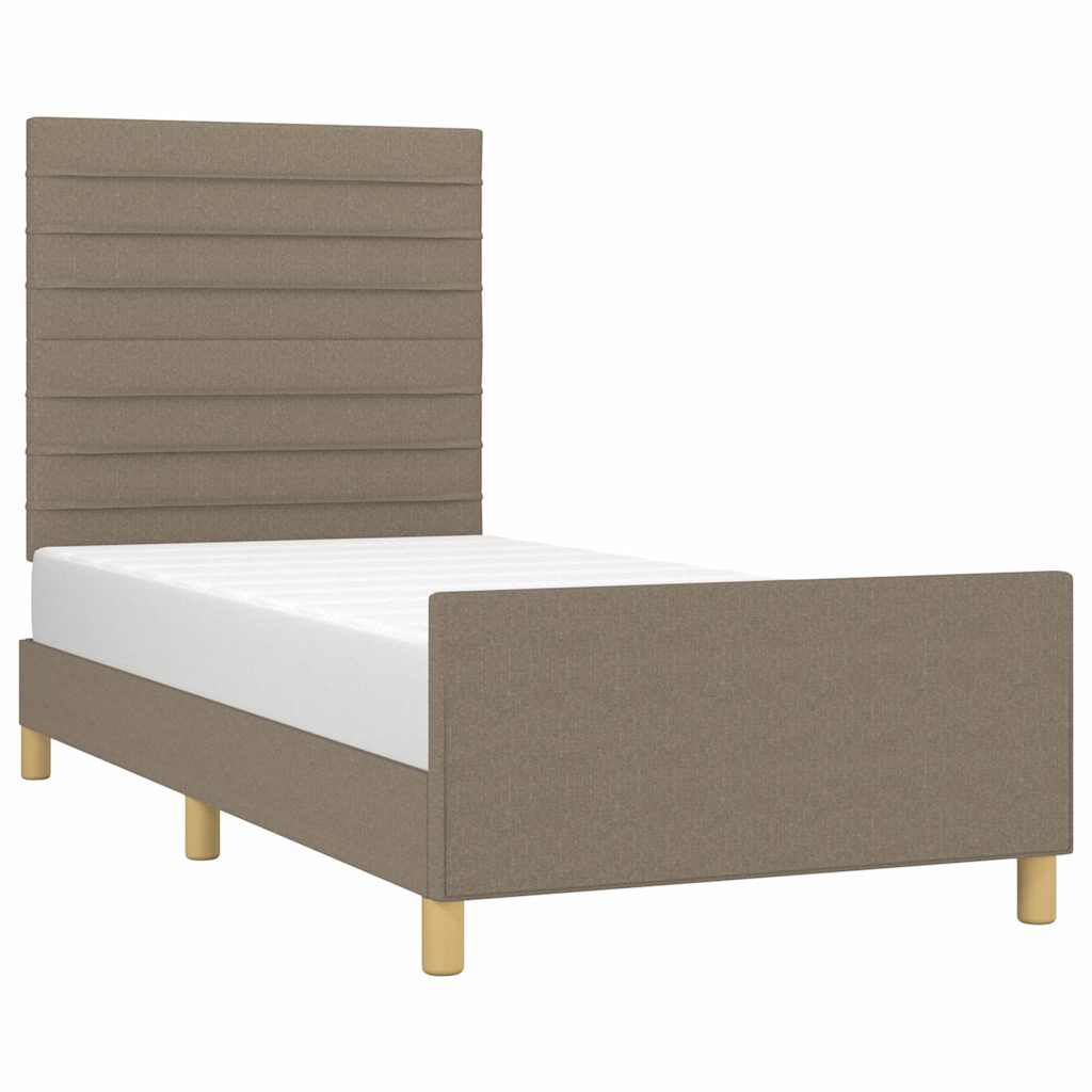 Bettgestell ohne Matratze Taupe 100x200 cm Stoff