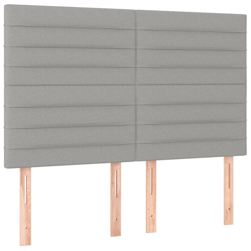 Bettgestell ohne Matratze Hellgrau 140x190 cm Stoff