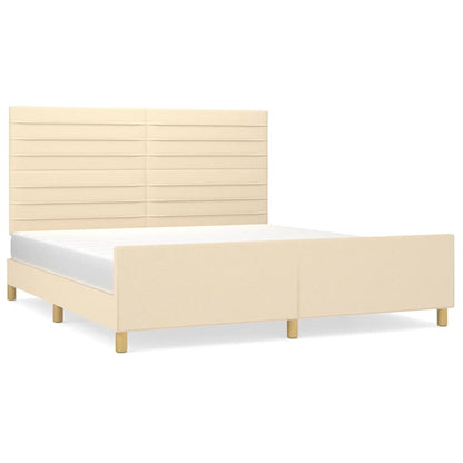 Bettgestell ohne Matratze Creme 160x200 cm Stoff