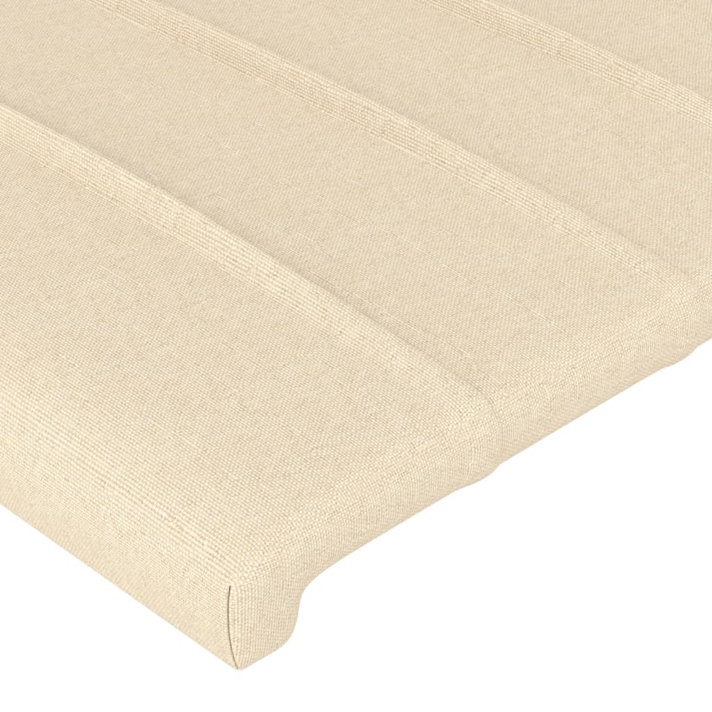 Bettgestell ohne Matratze Creme 90x190 cm Stoff