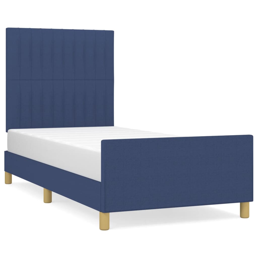 Bettgestell ohne Matratze Blau 90x200 cm Stoff