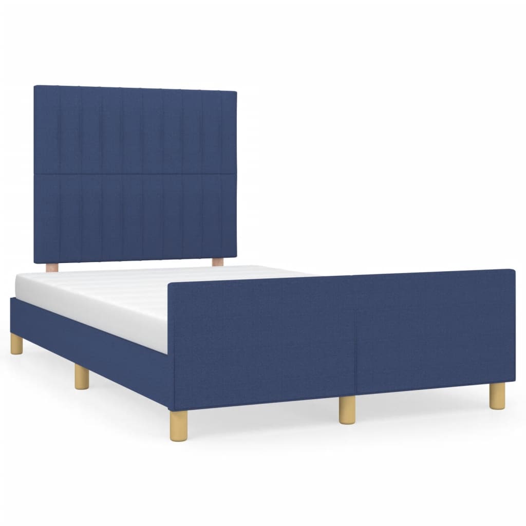 Bettgestell ohne Matratze Blau 120x200 cm Stoff
