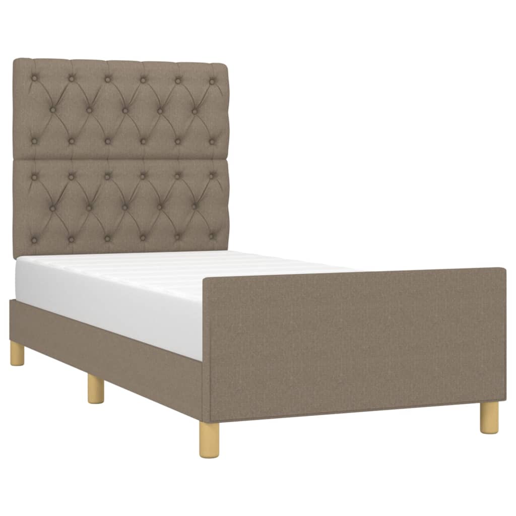 Bettgestell ohne Matratze Taupe 80x200 cm Stoff