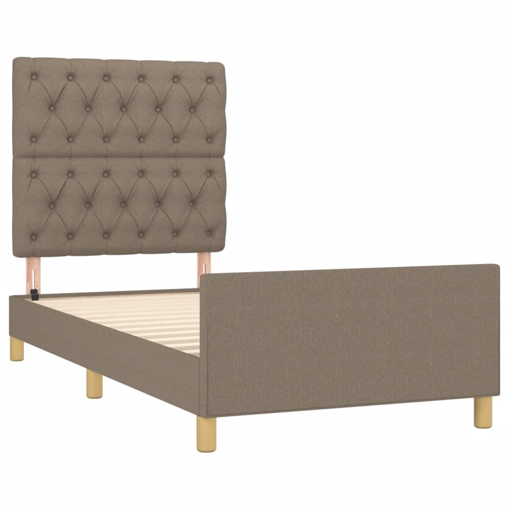 Bettgestell ohne Matratze Taupe 80x200 cm Stoff
