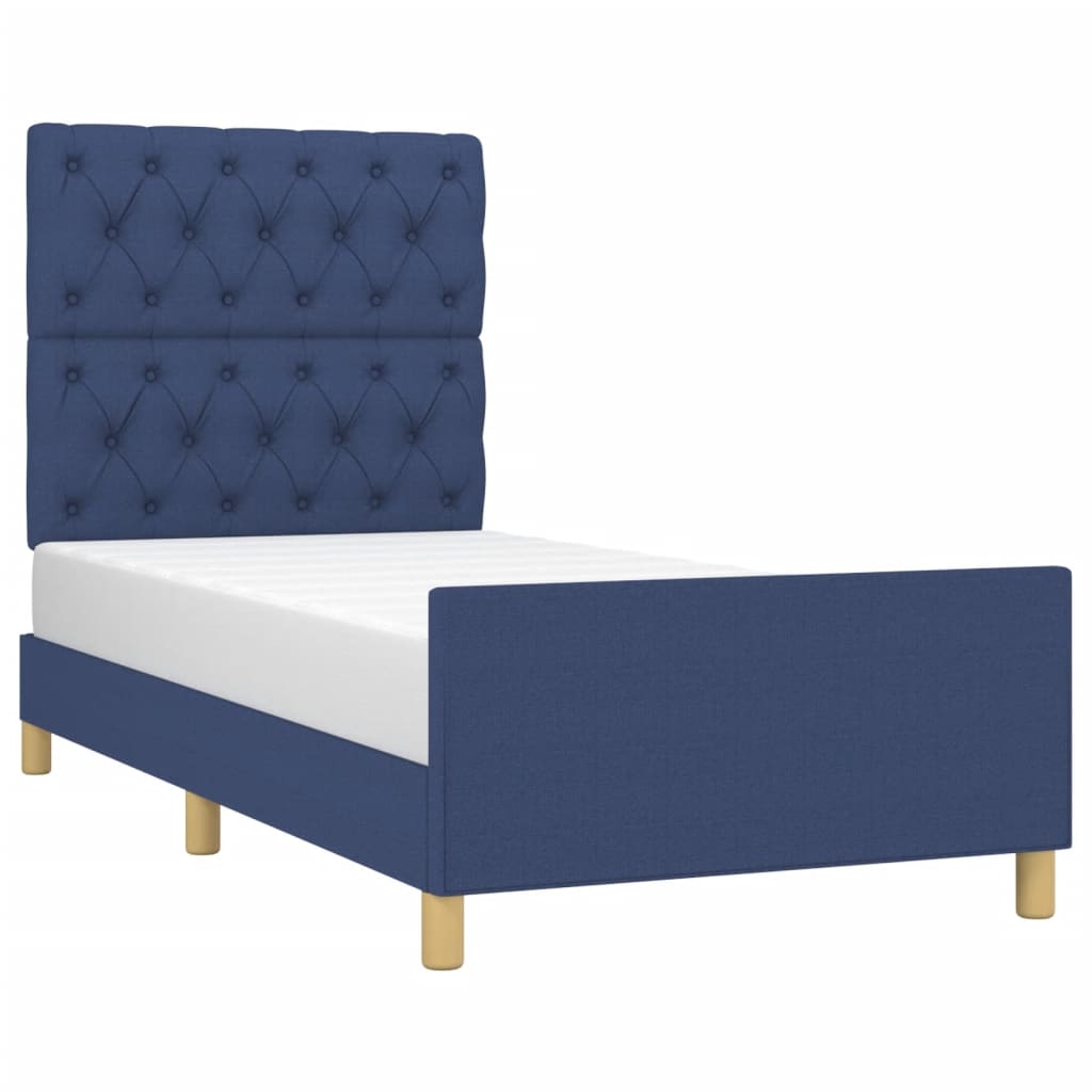 Bettgestell ohne Matratze Blau 80x200 cm Stoff