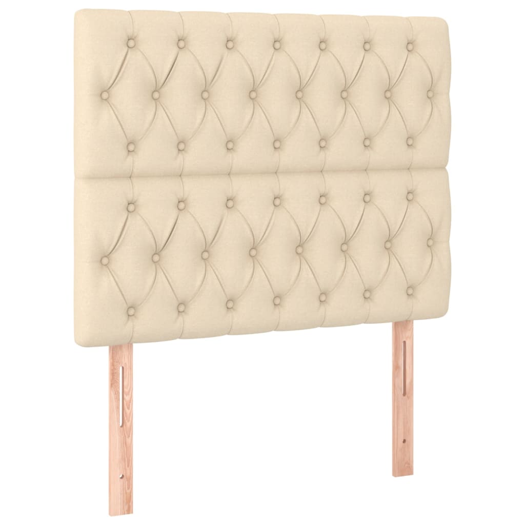 Bettgestell ohne Matratze Creme 90x190 cm Stoff