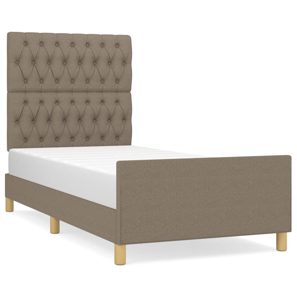Bettgestell ohne Matratze Taupe 90x200 cm Stoff