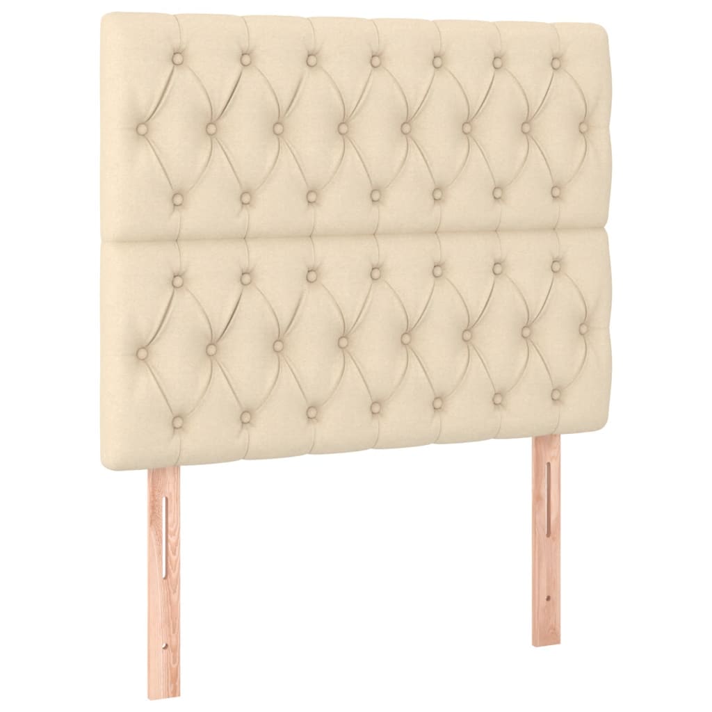 Bettgestell ohne Matratze Creme 90x200 cm Stoff