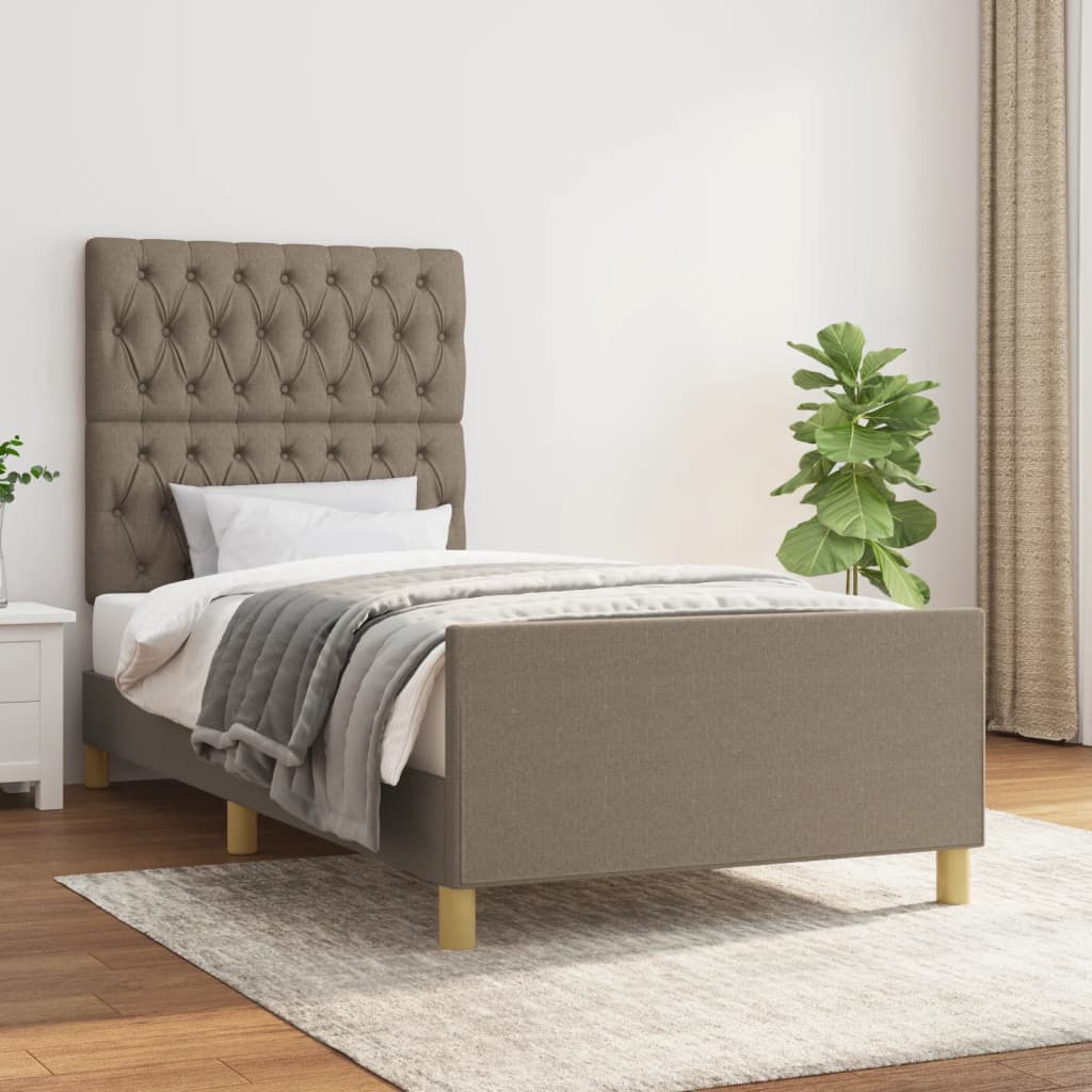 Bettgestell ohne Matratze Taupe 100x200 cm Stoff
