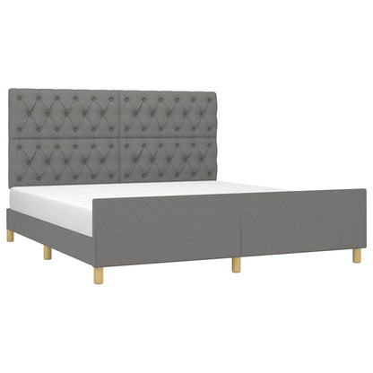 Bettgestell ohne Matratze Dunkelgrau 160x200 cm Stoff
