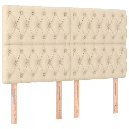 Bettgestell ohne Matratze Creme 160x200 cm Stoff