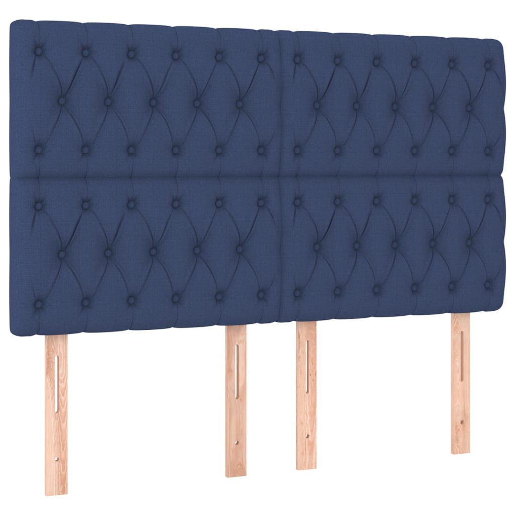 Bettgestell ohne Matratze Blau 160x200 cm Stoff