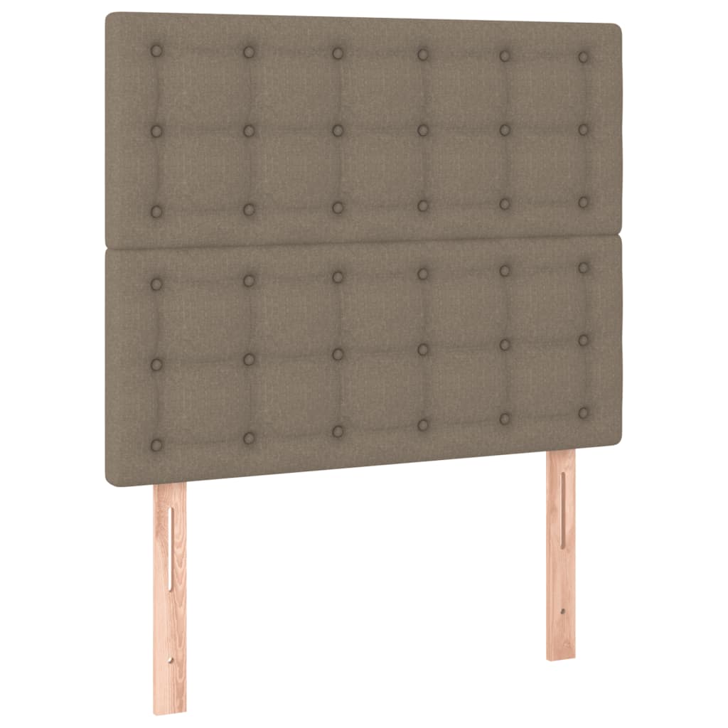 Bettgestell mit Kopfteil Taupe 80x200 cm Stoff