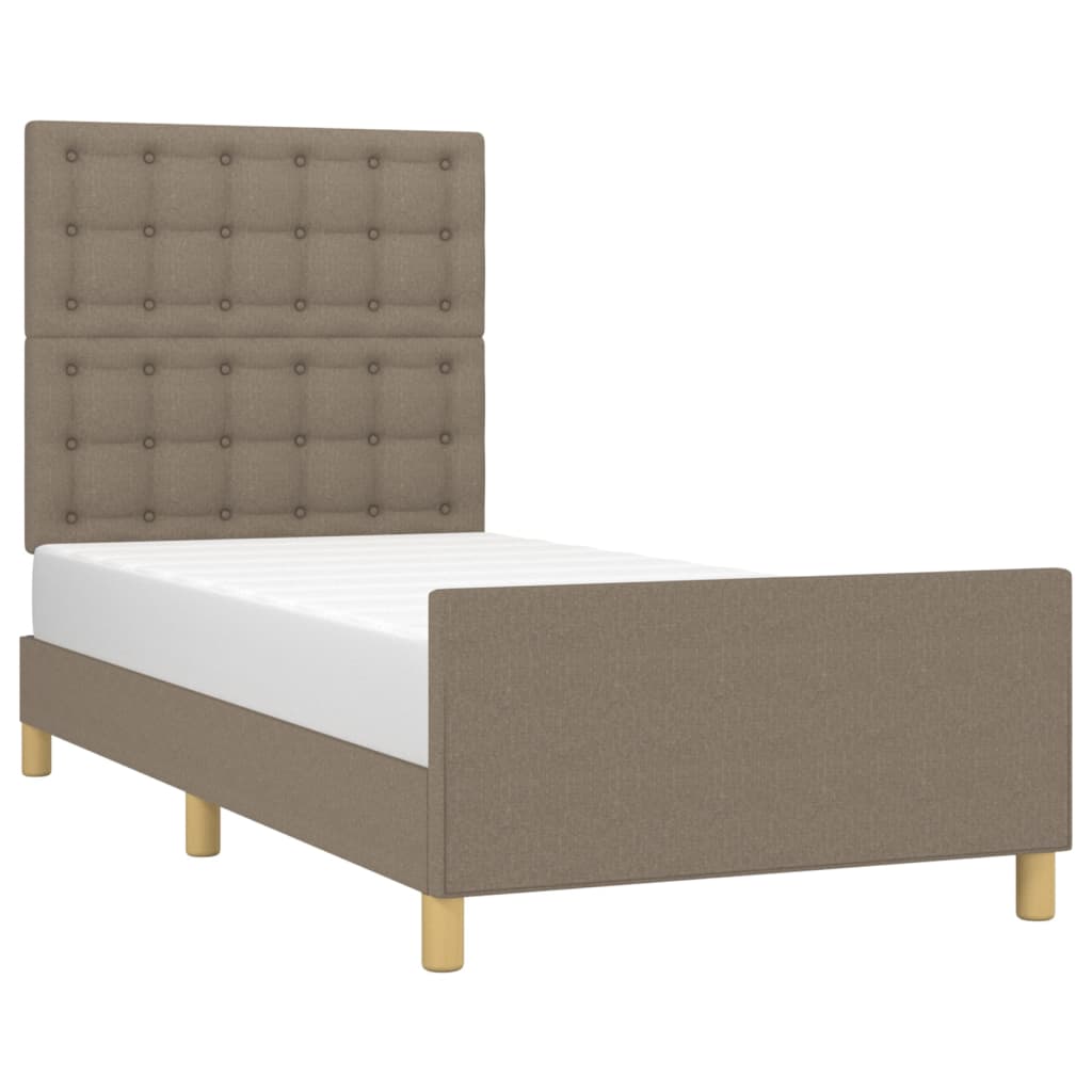 Bettgestell ohne Matratze Taupe 90x200 cm Stoff