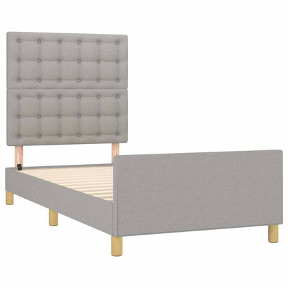 Bettgestell ohne Matratze Hellgrau 100x200 cm Stoff