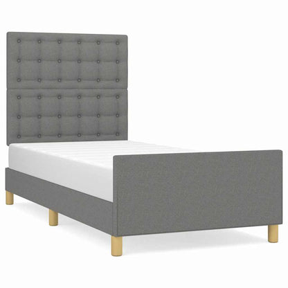 Bettgestell ohne Matratze Dunkelgrau 100x200 cm Stoff