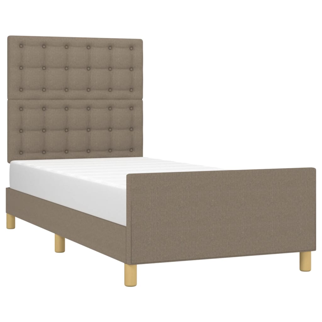 Bettgestell ohne Matratze Taupe 100x200 cm Stoff