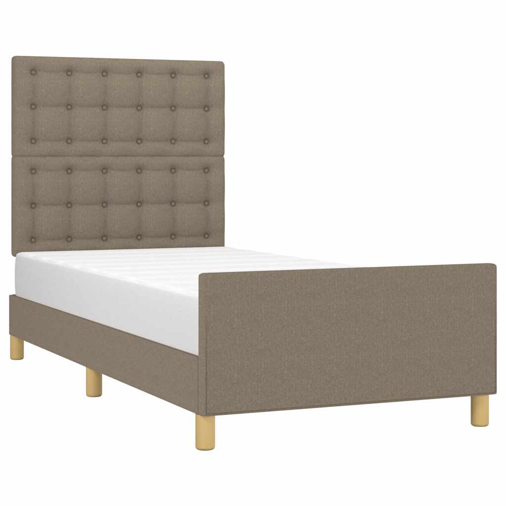Bettgestell ohne Matratze Taupe 100x200 cm Stoff