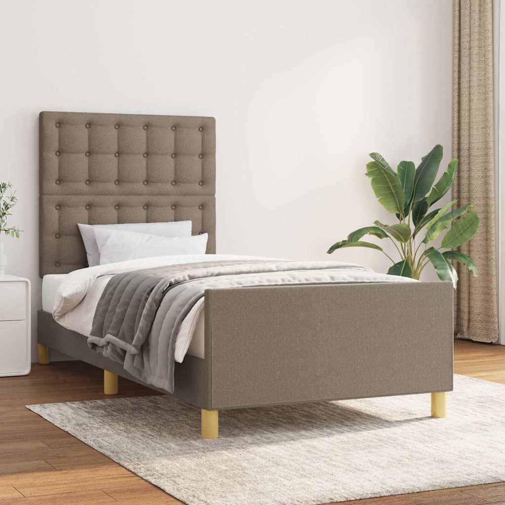 Bettgestell ohne Matratze Taupe 100x200 cm Stoff