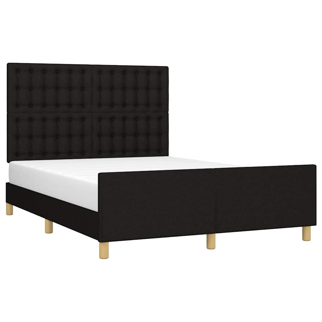 Bettgestell ohne Matratze Schwarz 140x190 cm Stoff