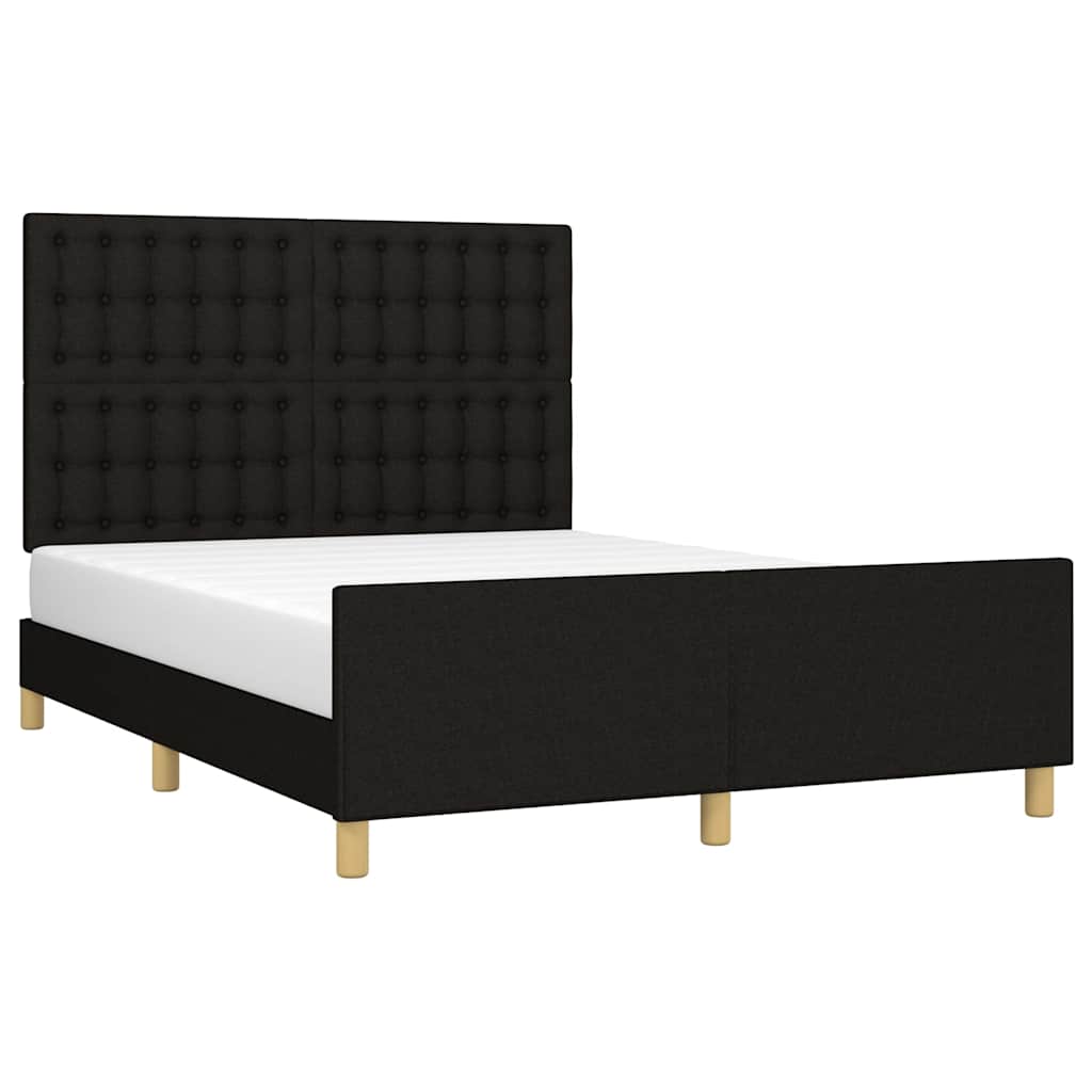 Bettgestell ohne Matratze Schwarz 140x190 cm Stoff