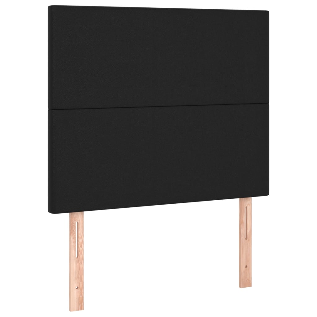 Bettgestell mit Kopfteil Schwarz 80x200 cm Kunstleder