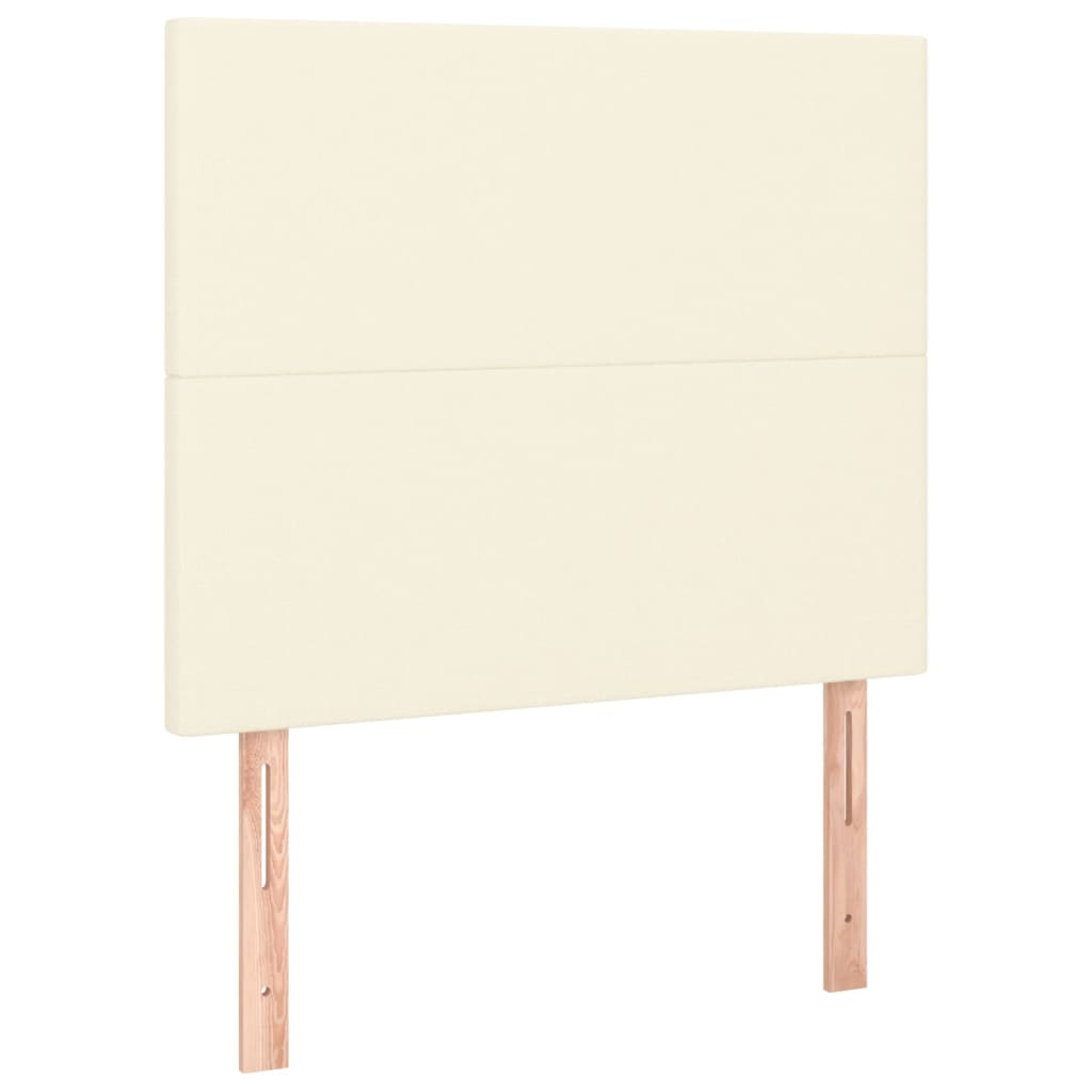 Bettgestell mit Kopfteil Creme 80x200 cm Kunstleder