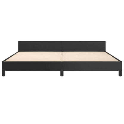 Bettgestell mit Kopfteil Schwarz 200x200 cm Kunstleder