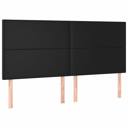 Bettgestell mit Kopfteil Schwarz 200x200 cm Kunstleder