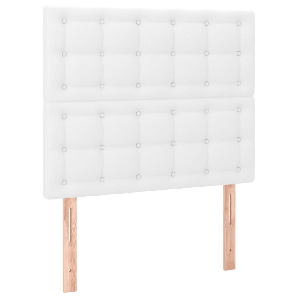 Bettgestell mit Kopfteil Weiß 100x200 cm Kunstleder
