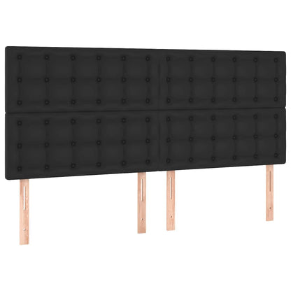 Bettgestell mit Kopfteil Schwarz 200x200 cm Kunstleder