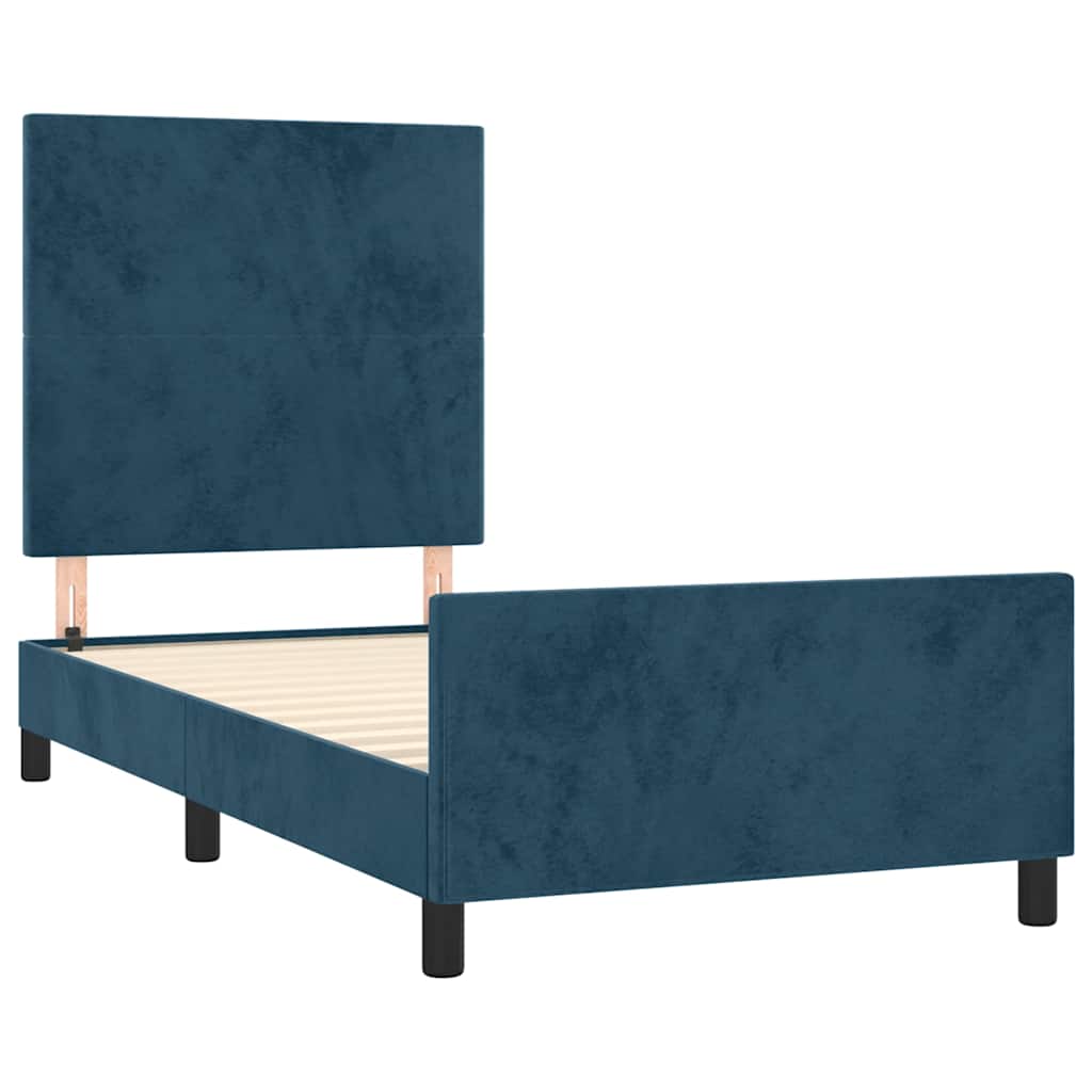 Bettgestell ohne Matratze Dunkelblau 80x200 cm Samt