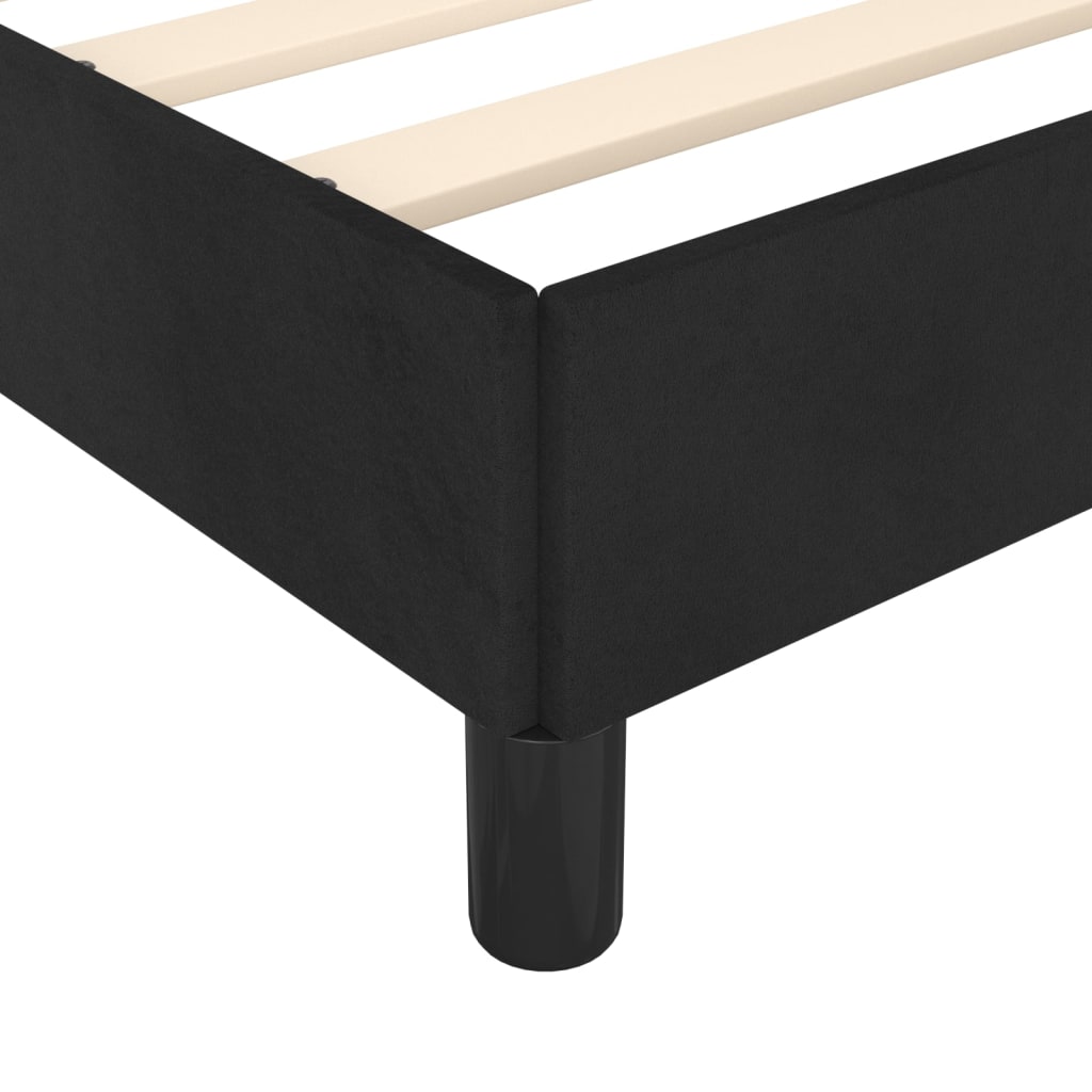 Bettgestell mit Kopfteil Schwarz 90x190 cm Samt