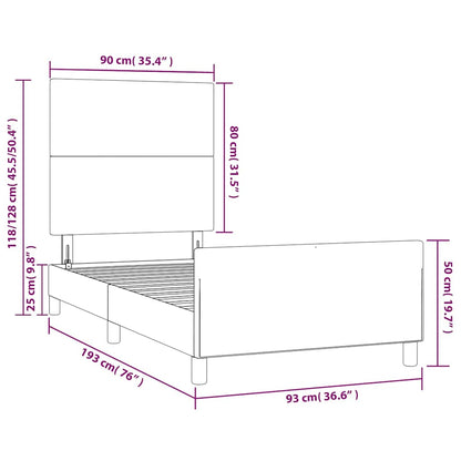 Bettgestell ohne Matratze Dunkelgrün 90x190 cm Samt