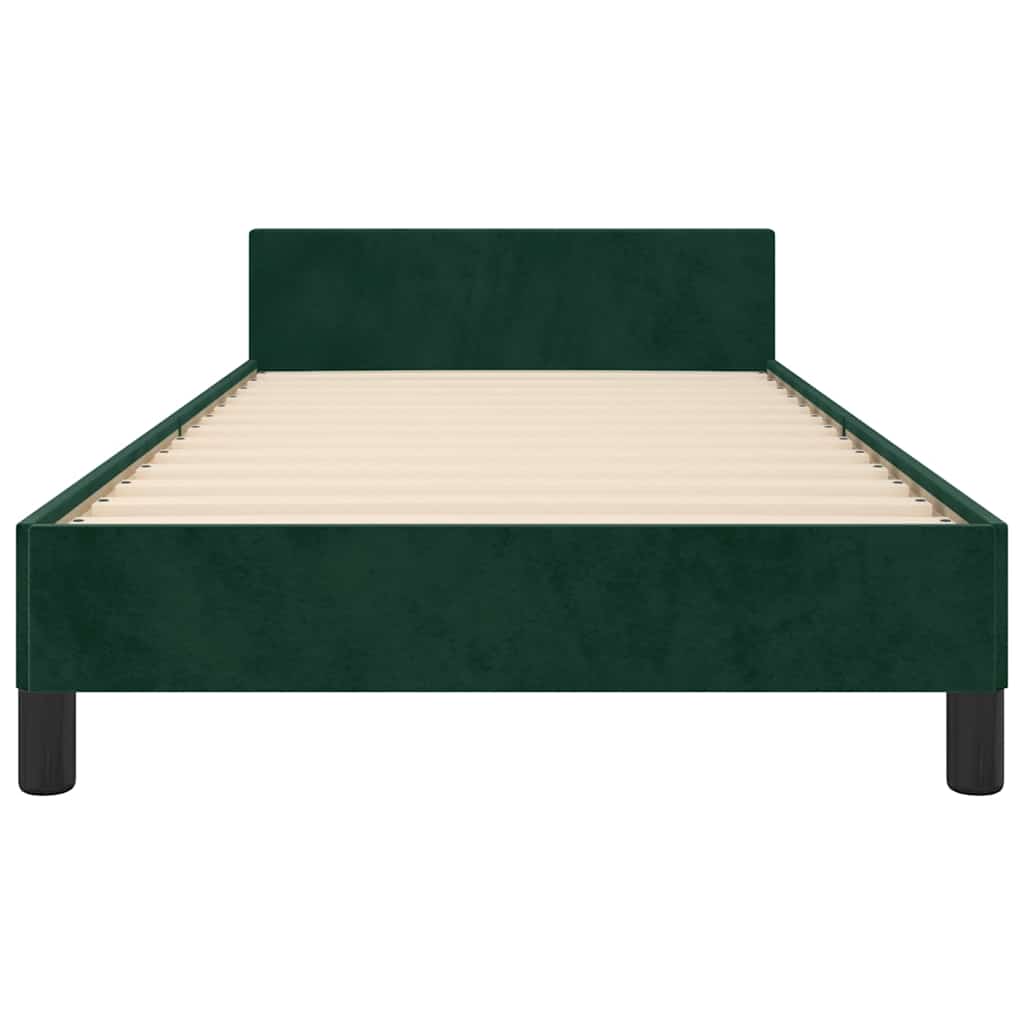 Bettgestell ohne Matratze Dunkelgrün 90x190 cm Samt