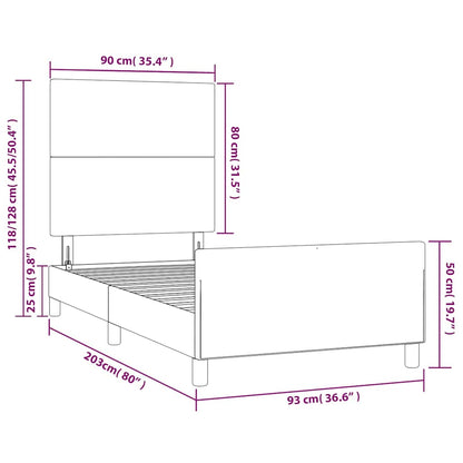 Bettgestell ohne Matratze Dunkelgrün 90x200 cm Samt