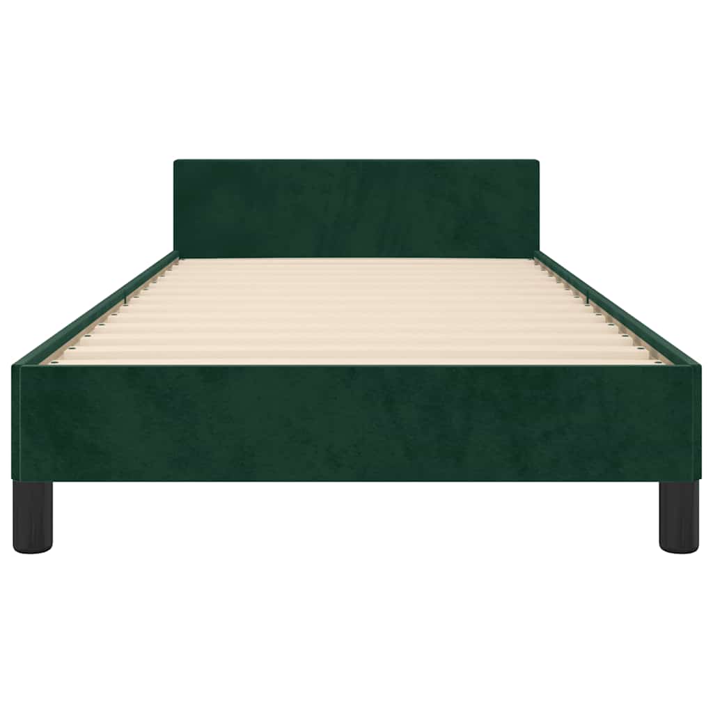 Bettgestell ohne Matratze Dunkelgrün 90x200 cm Samt