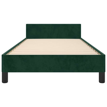 Bettgestell ohne Matratze Dunkelgrün 90x200 cm Samt