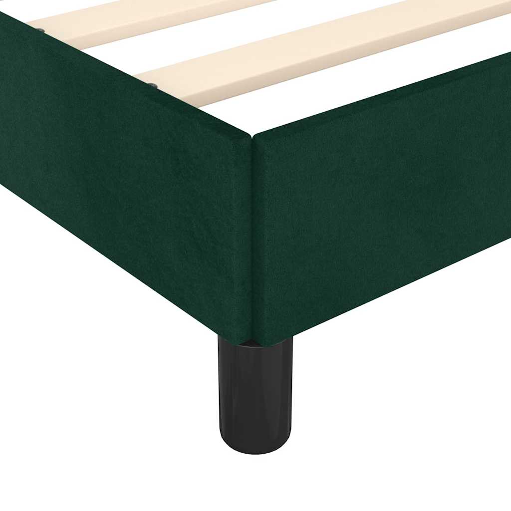 Bettgestell ohne Matratze Dunkelgrün 90x200 cm Samt