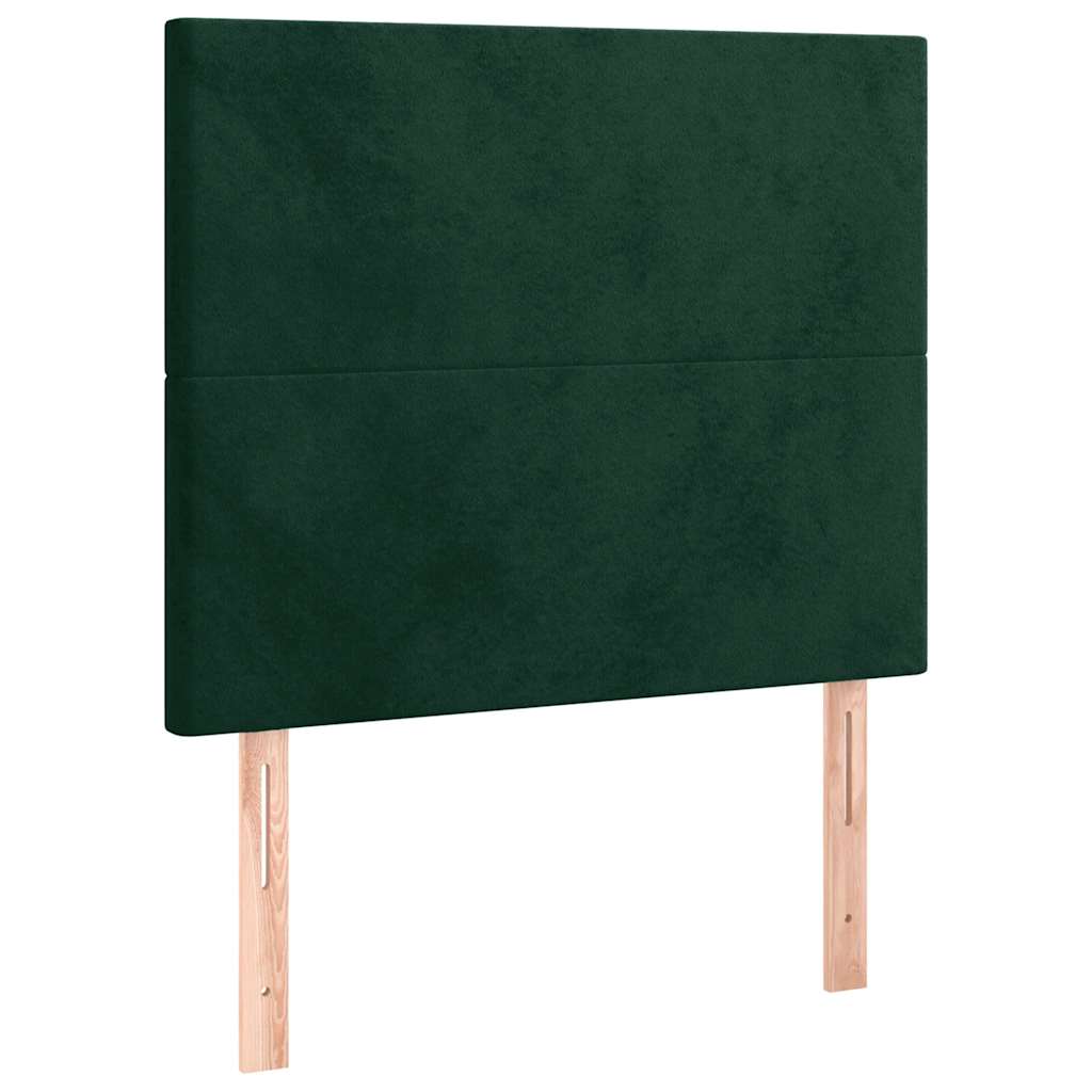 Bettgestell ohne Matratze Dunkelgrün 90x200 cm Samt
