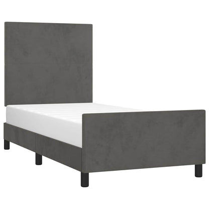 Bettgestell ohne Matratze Dunkelgrau 100x200 cm Samt