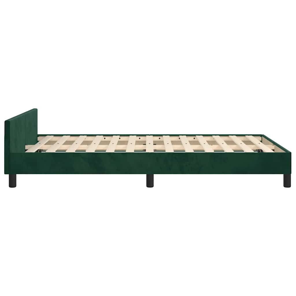 Bettgestell ohne Matratze Dunkelgrün 120x200 cm Samt