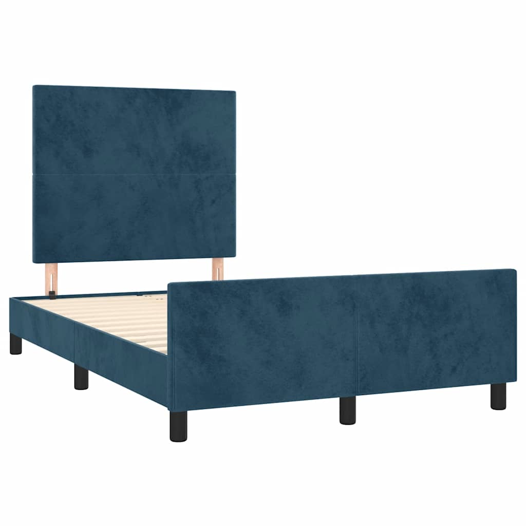 Bettgestell ohne Matratze Dunkelblau 120x200 cm Samt